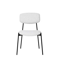 NELLY Lot de 2 chaises en tissu bouclette et métal