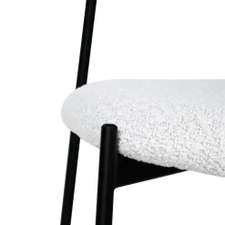 NELLY Lot de 2 chaises en tissu bouclette et métal