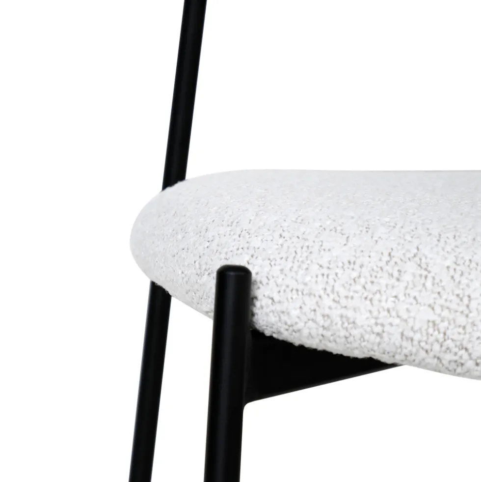 NELLY Lot de 2 chaises en tissu bouclette et métal