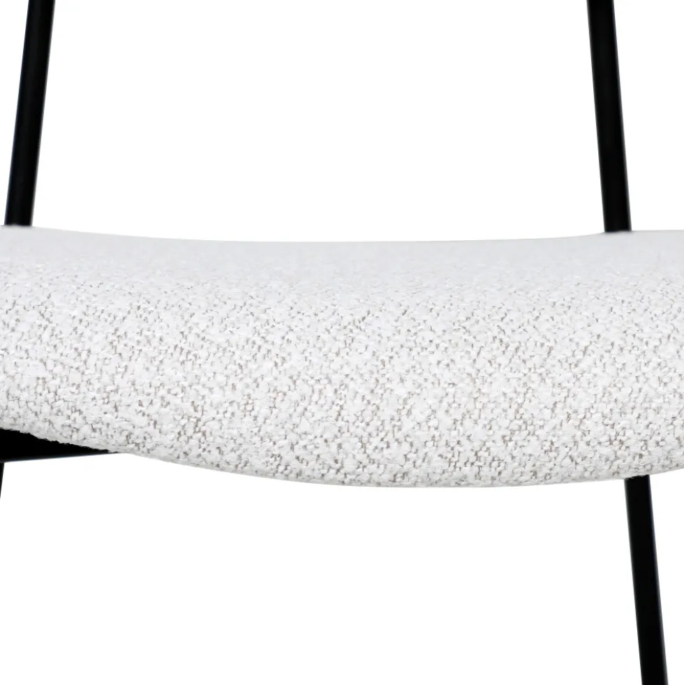 NELLY Lot de 2 chaises en tissu bouclette et métal