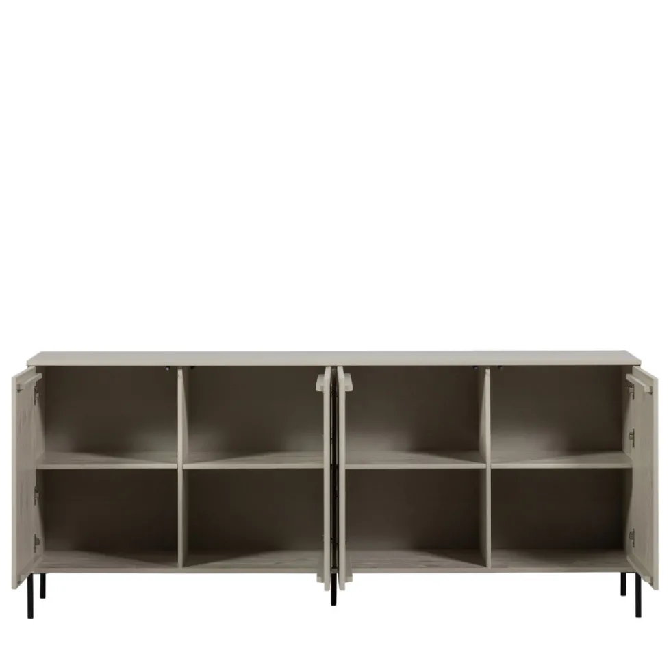 NEW GRAVURE Buffet 4 portes en bois L200cm