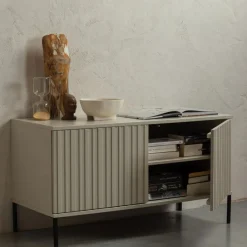 NEW GRAVURE Meuble TV 2 portes en bois L100cm