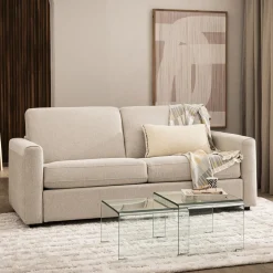 NIDO Lot de 2 tables basses gigognes en verre