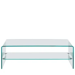 NIDO Table basse double plateau en verre L110cm