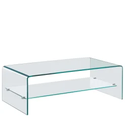 NIDO Table basse double plateau en verre L110cm