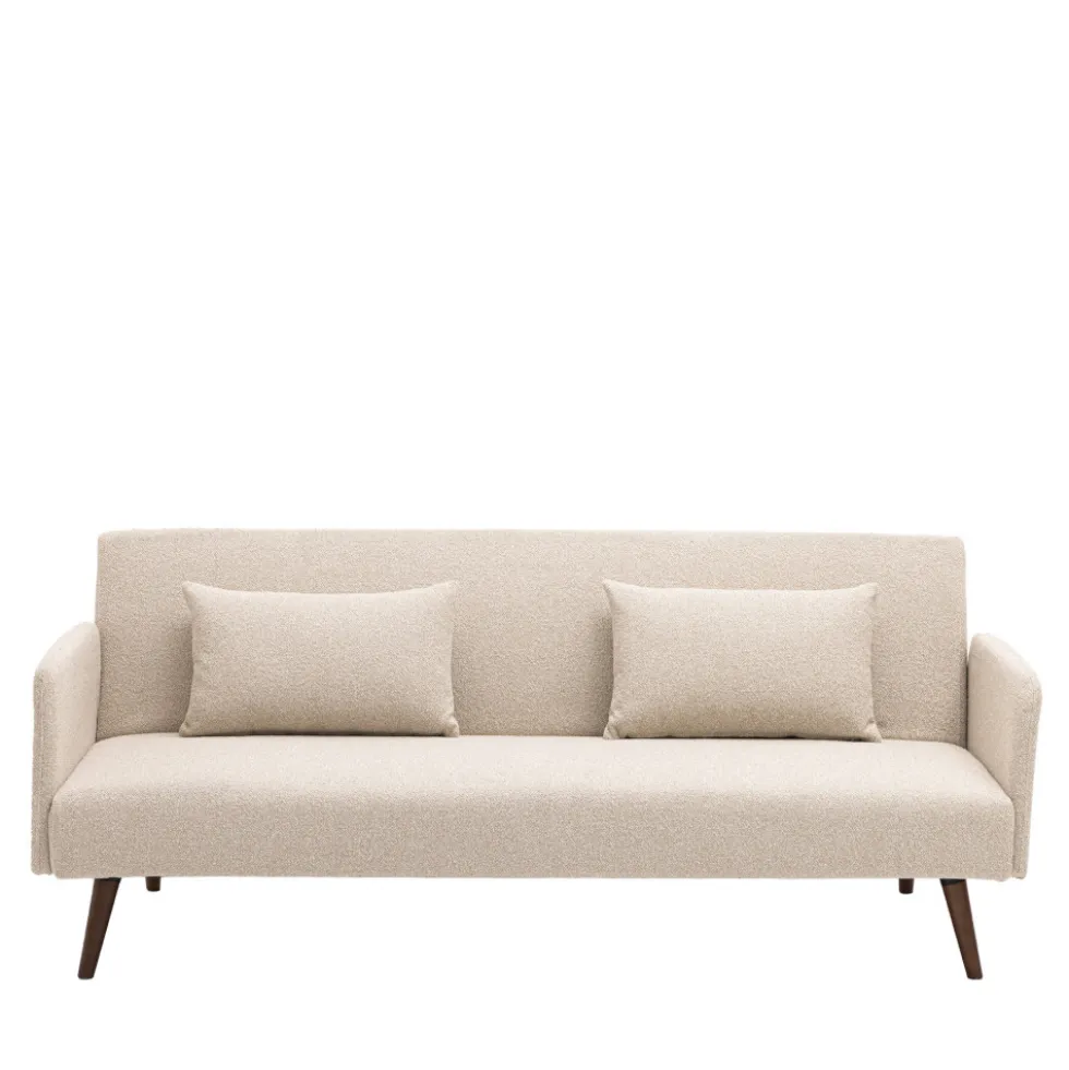 NIELSON Canapé convertible 3 places en tissu bouclette