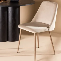 NIGHT Lot de 2 chaises en velours et métal
