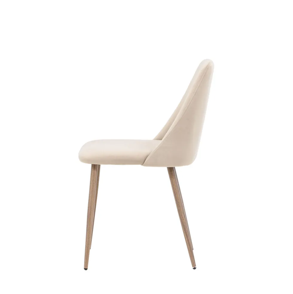 NIGHT Lot de 2 chaises en velours et métal