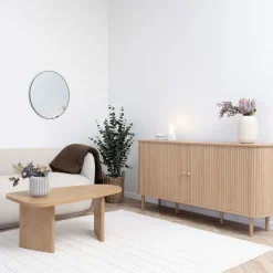 NIKKO Buffet 2 portes coulissantes en bois L140cm