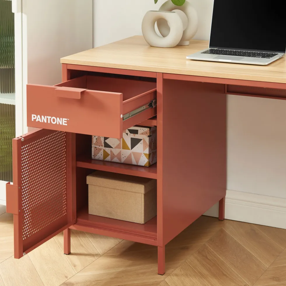 NINO Bureau 1 porte 1 tiroir en métal PANTONE L120cm