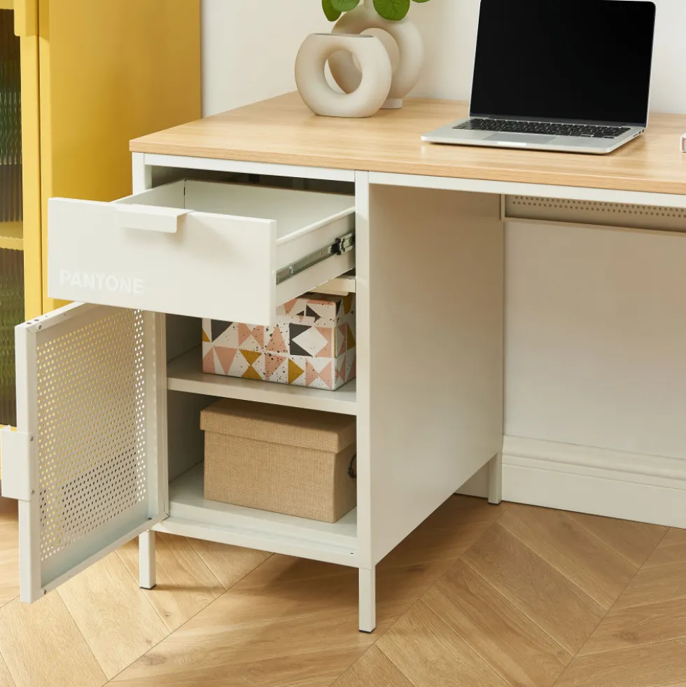 NINO Bureau 1 porte 1 tiroir en métal PANTONE L120cm