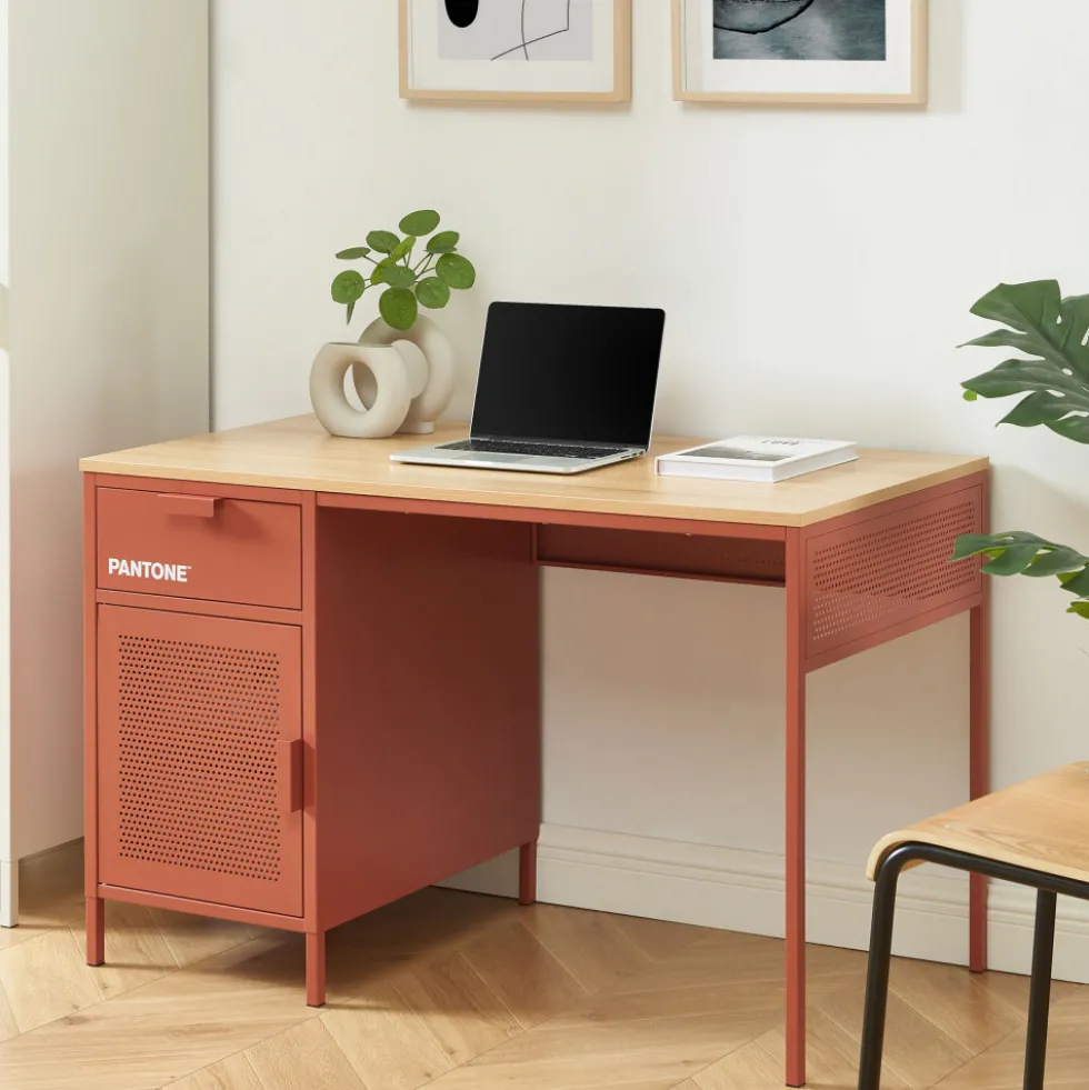 NINO Bureau 1 porte 1 tiroir en métal PANTONE L120cm
