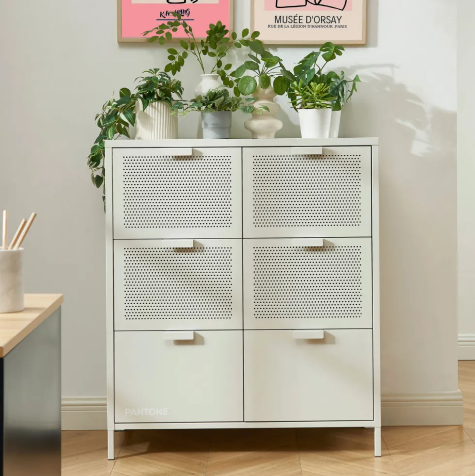 NINO Commode 6 tiroirs en métal PANTONE L90cm