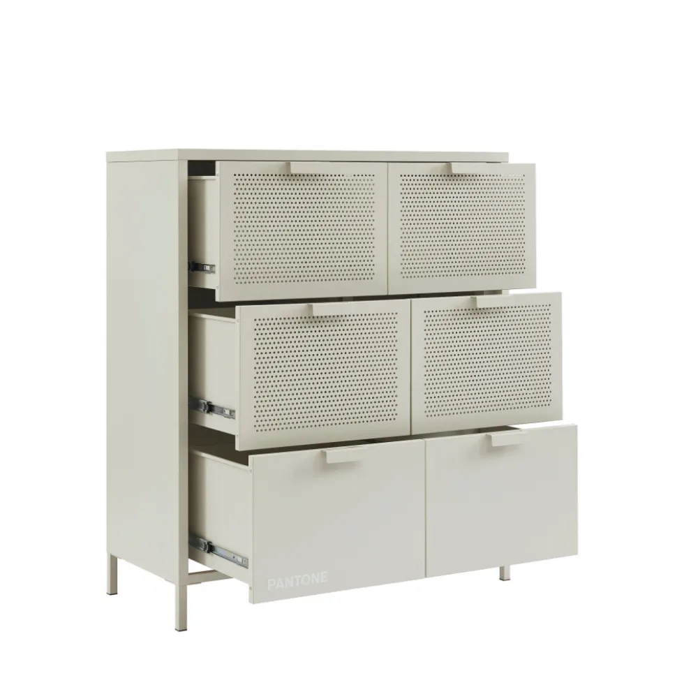 NINO Commode 6 tiroirs en métal PANTONE L90cm
