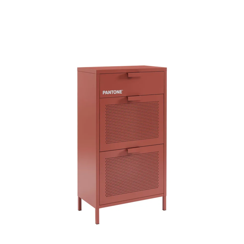 NINO Meuble à chaussures 2 portes 1 tiroir en métal PANTONE L55cm