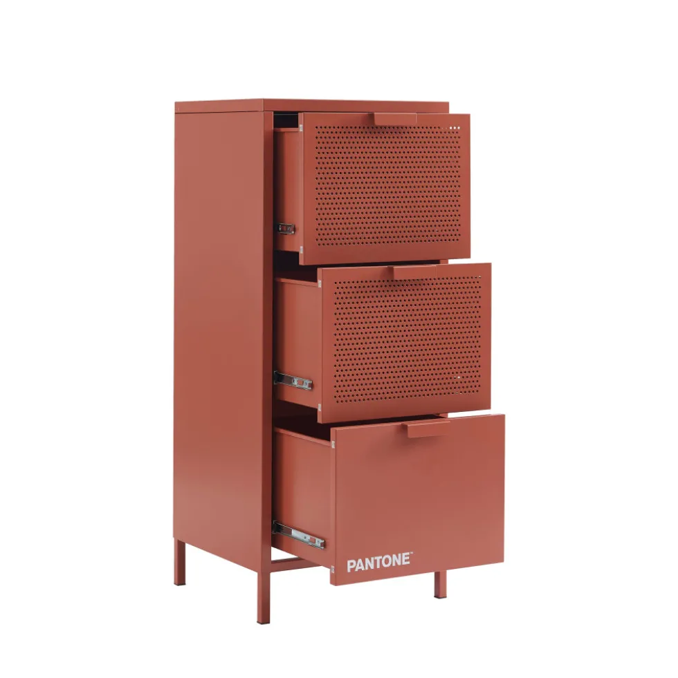 NINO Petit meuble de rangement 3 tiroirs en métal PANTONE H105cm