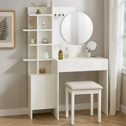 NIYA Coiffeuse 1 tiroir avec miroir L71,50cm