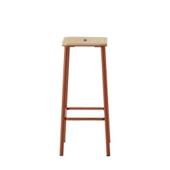 NOKI Lot de 2 tabourets de bar en bois et métal H65cm