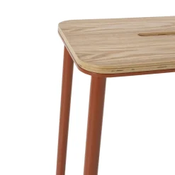 NOKI Lot de 2 tabourets de bar en bois et métal H65cm