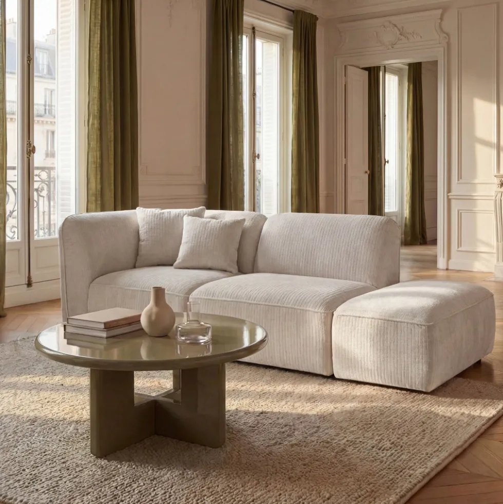 NOOR Angle réversible pour canapé modulable en velours côtelé