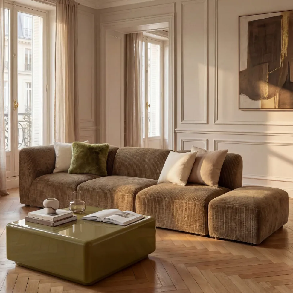 NOOR Angle réversible pour canapé modulable en velours côtelé