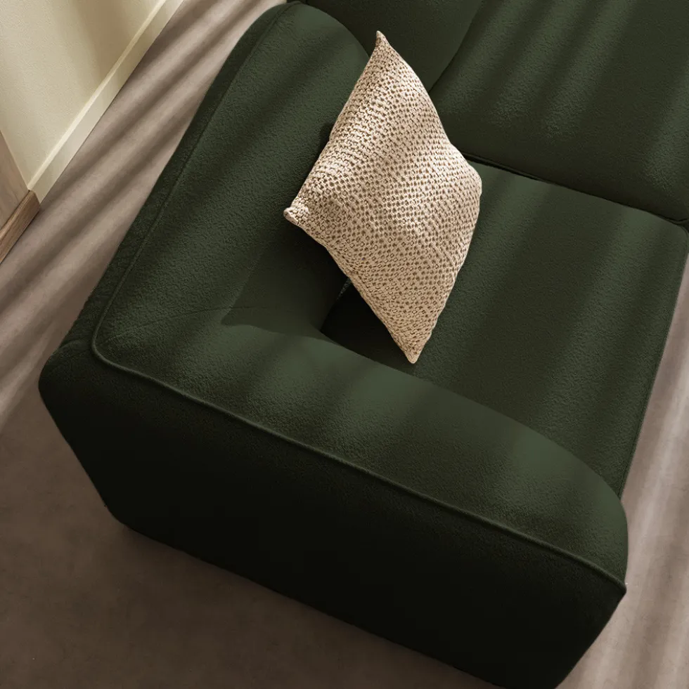 NOOR Chauffeuse pour canapé modulable en tissu bouclette