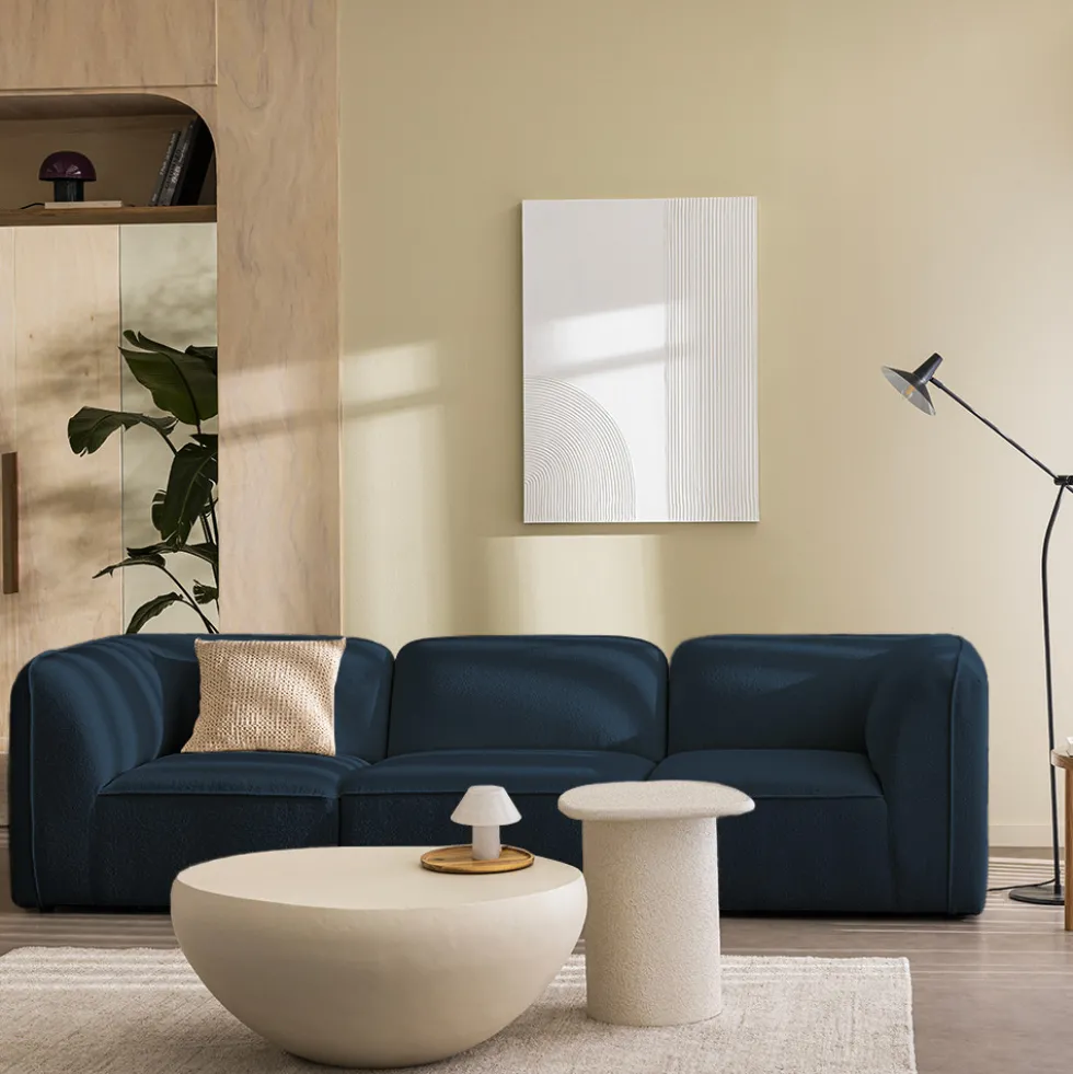 NOOR Chauffeuse pour canapé modulable en tissu bouclette