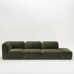 NOOR Pouf pour canapé modulable en velours côtelé