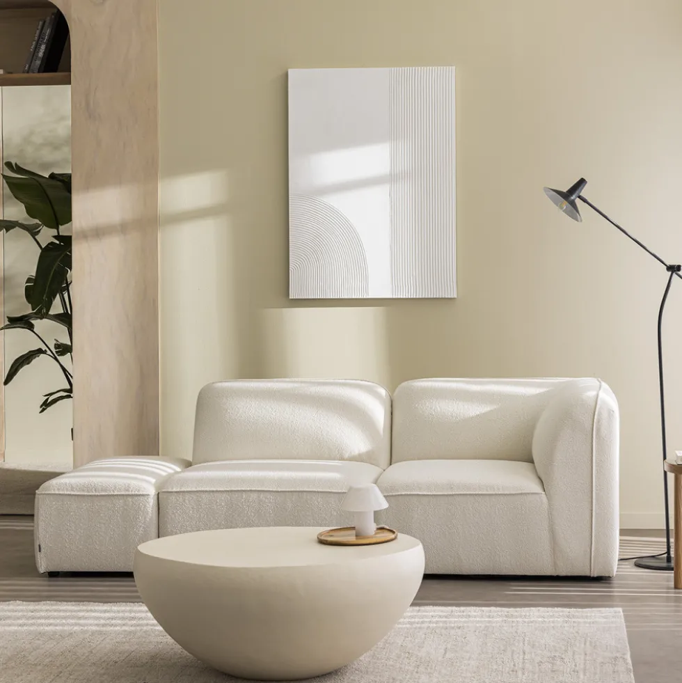 NOOR Pouf pour canapé modulable en tissu bouclette
