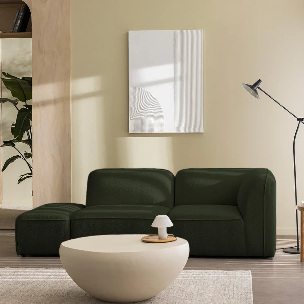 NOOR Pouf pour canapé modulable en tissu bouclette
