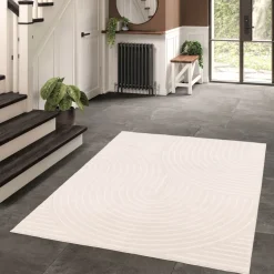 NORA Tapis contemporain à motif géométrique