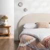 NOUSSA Tête de lit en coton et lin demi-lune L150cm