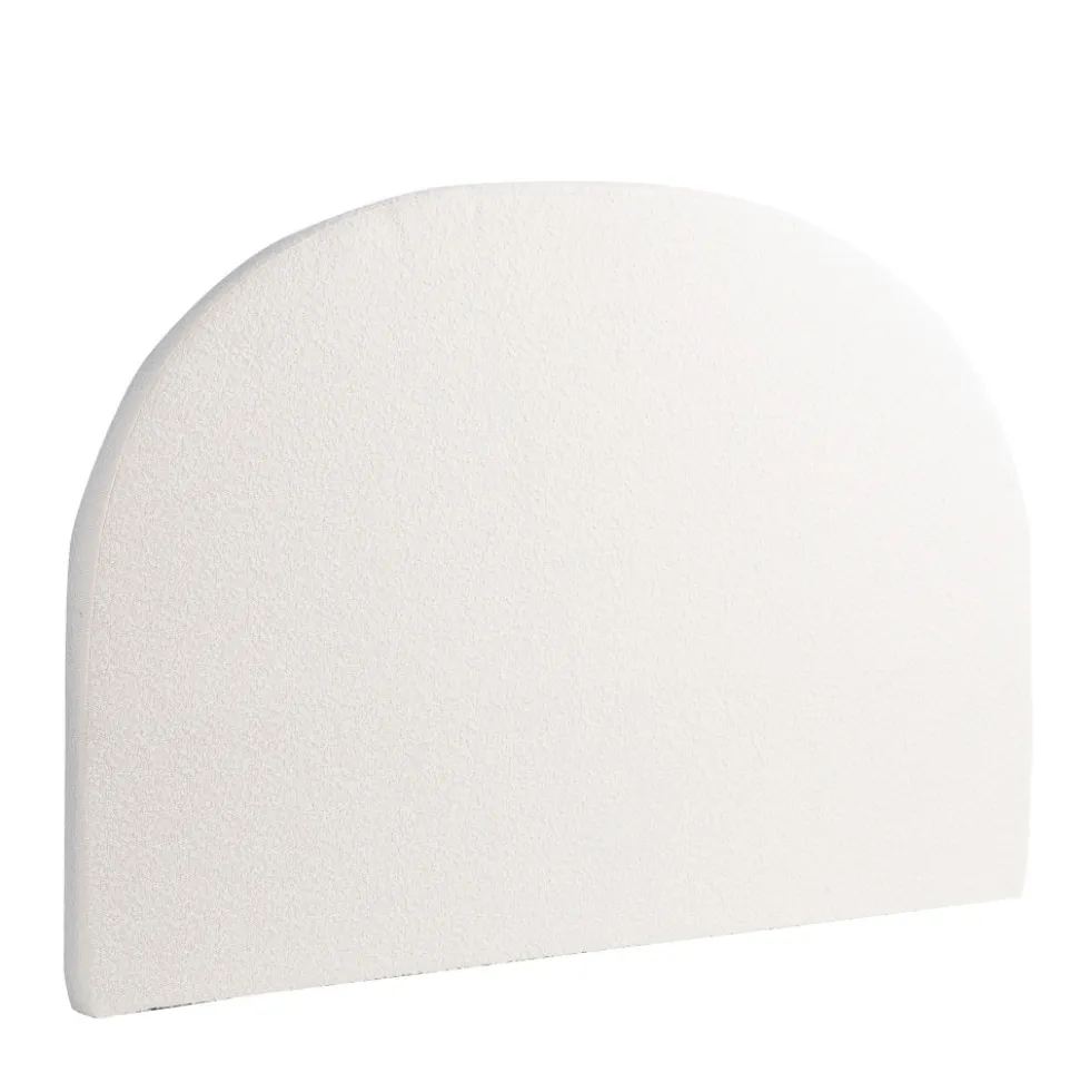 NOUSSA Tête de lit en tissu bouclette demi-lune L170cm