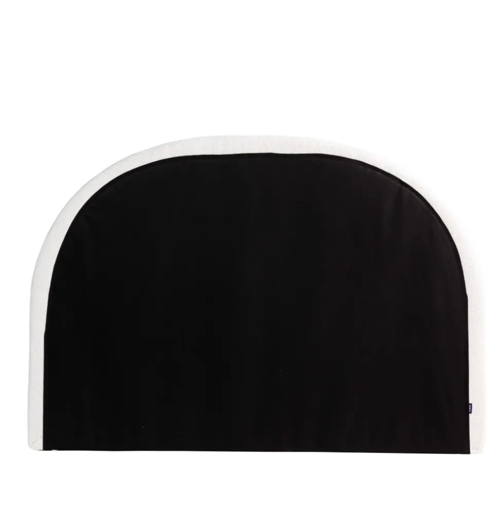 NOUSSA Tête de lit en tissu bouclette demi-lune L170cm