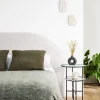 NOUSSA Tête de lit en tissu bouclette demi-lune L150cm