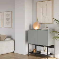 NOXA Buffet 2 portes en bois et métal L80cm