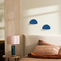NUAGIO Lot de 2 étagères murales demi-cercle en métal L33cm