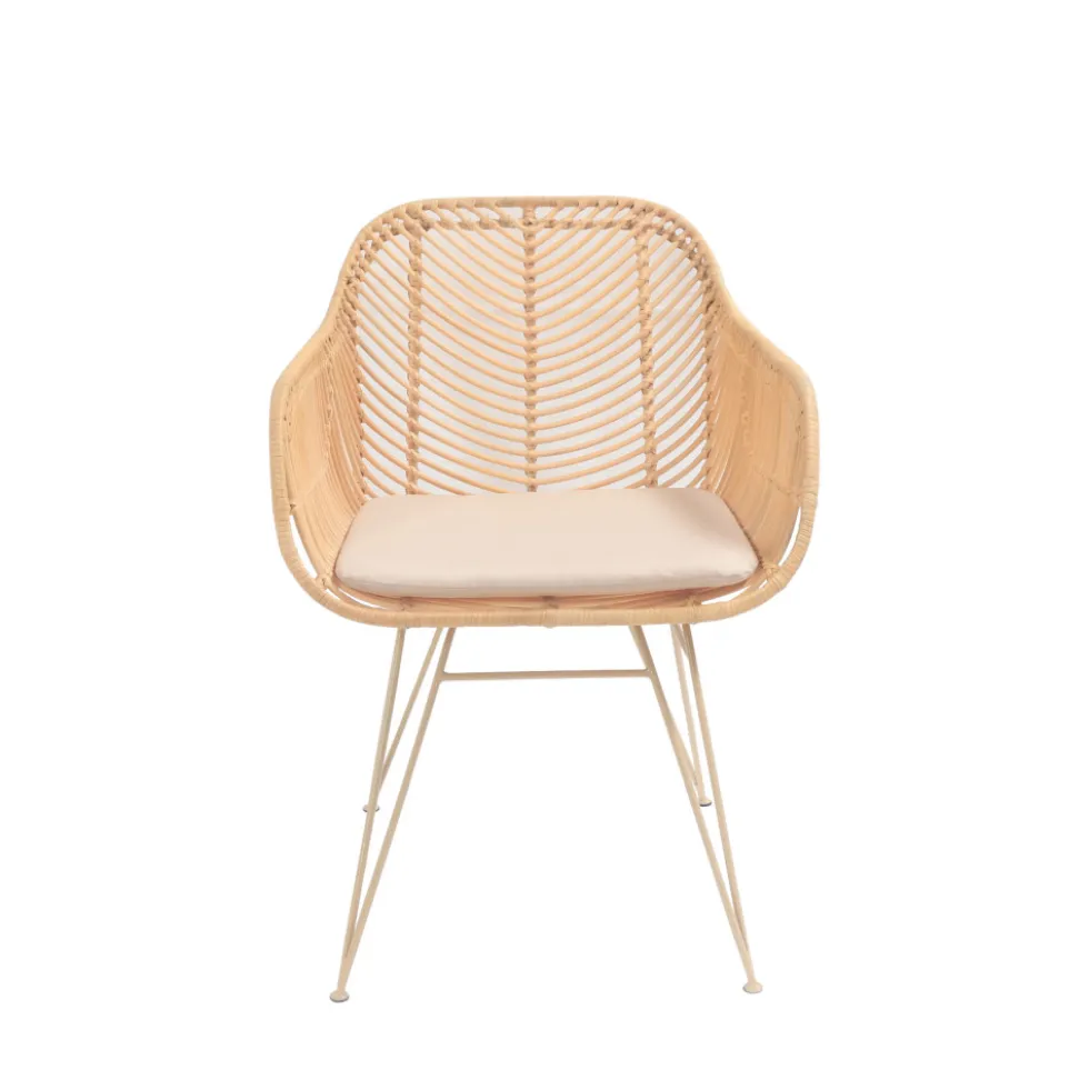 NUNUHAI Fauteuil de table en rotin pieds beiges