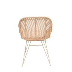 NUNUHAI Fauteuil de table en rotin pieds beiges
