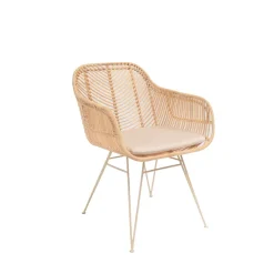 NUNUHAI Fauteuil de table en rotin pieds beiges