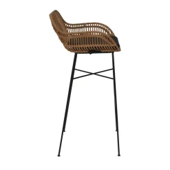 NUNUHAI Lot de 2 tabourets de bar en rotin H76cm