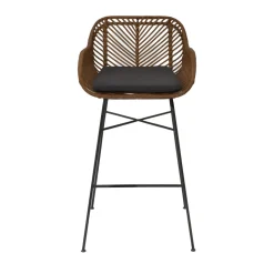 NUNUHAI Lot de 2 tabourets de bar en rotin H68cm