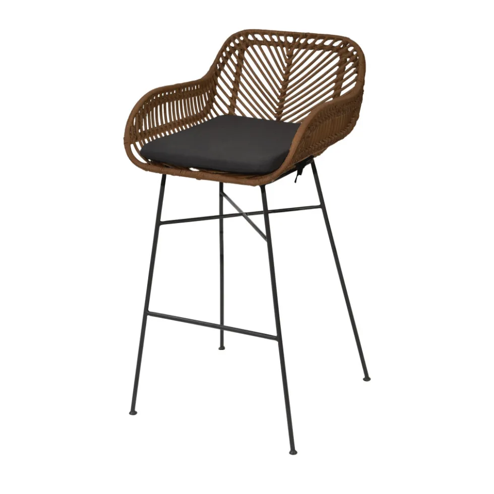 NUNUHAI Lot de 2 tabourets de bar en rotin H68cm