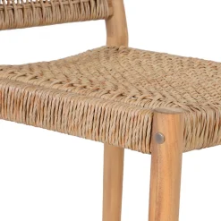 NURI Lot de 2 tabourets de bar intérieur/extérieur en bois d'acacia et résine tressée H66cm