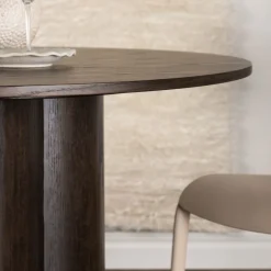 OLIVIA Table à manger 4 personnes ronde en bois