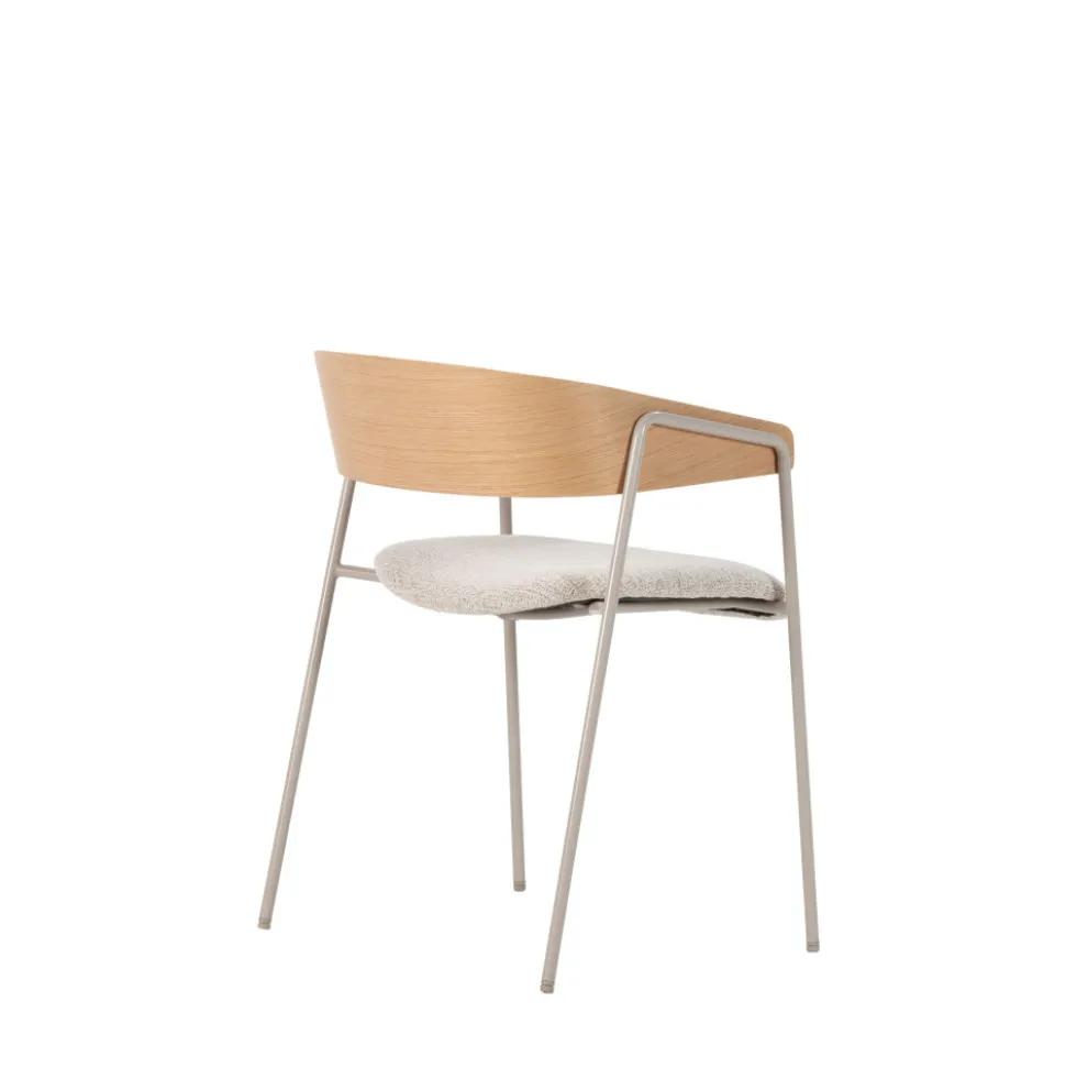 OPNA Lot de 2 fauteuils de table en tissu, bois et métal