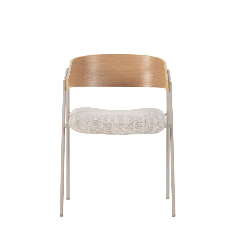 OPNA Lot de 2 fauteuils de table en tissu, bois et métal