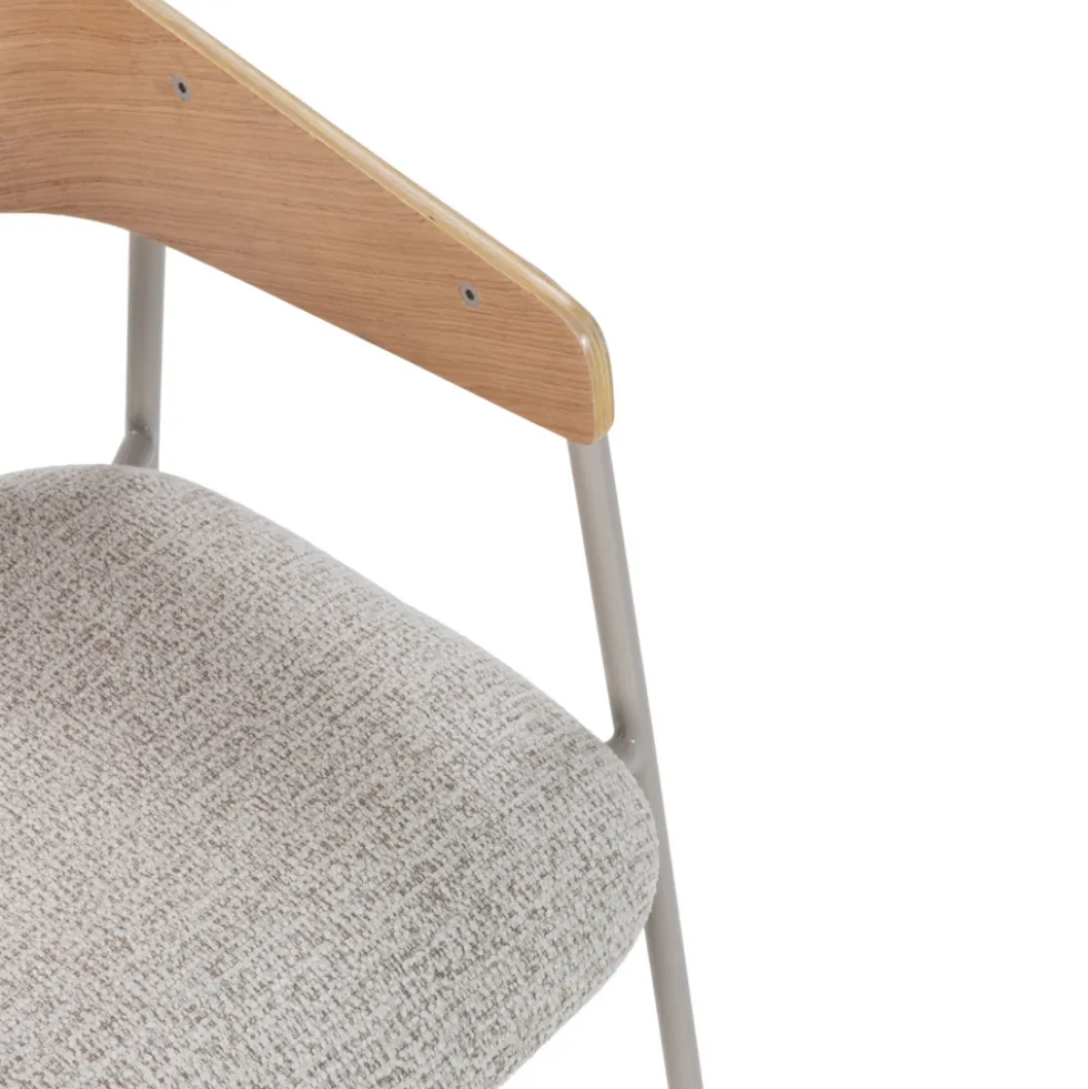 OPNA Lot de 2 fauteuils de table en tissu, bois et métal