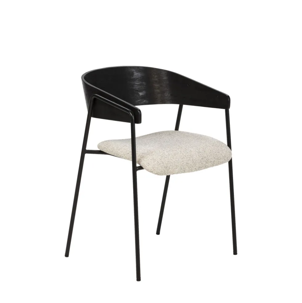 OPNA Lot de 2 fauteuils de table en tissu, bois et métal