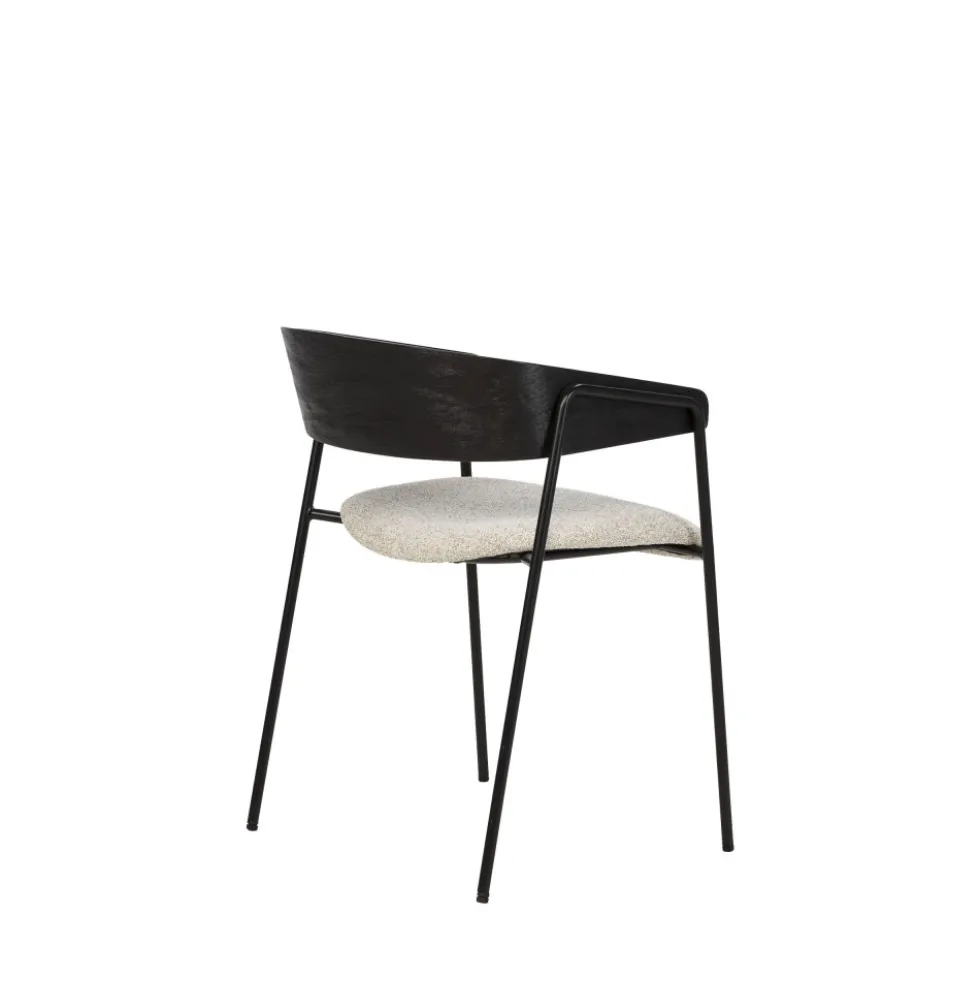 OPNA Lot de 2 fauteuils de table en tissu, bois et métal